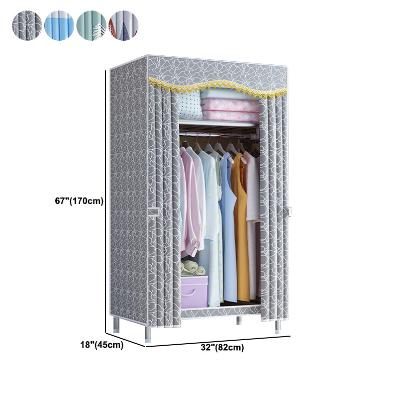 Contemporary Wardrobe Armoire with Legs Metal Wardrobe Cabinet