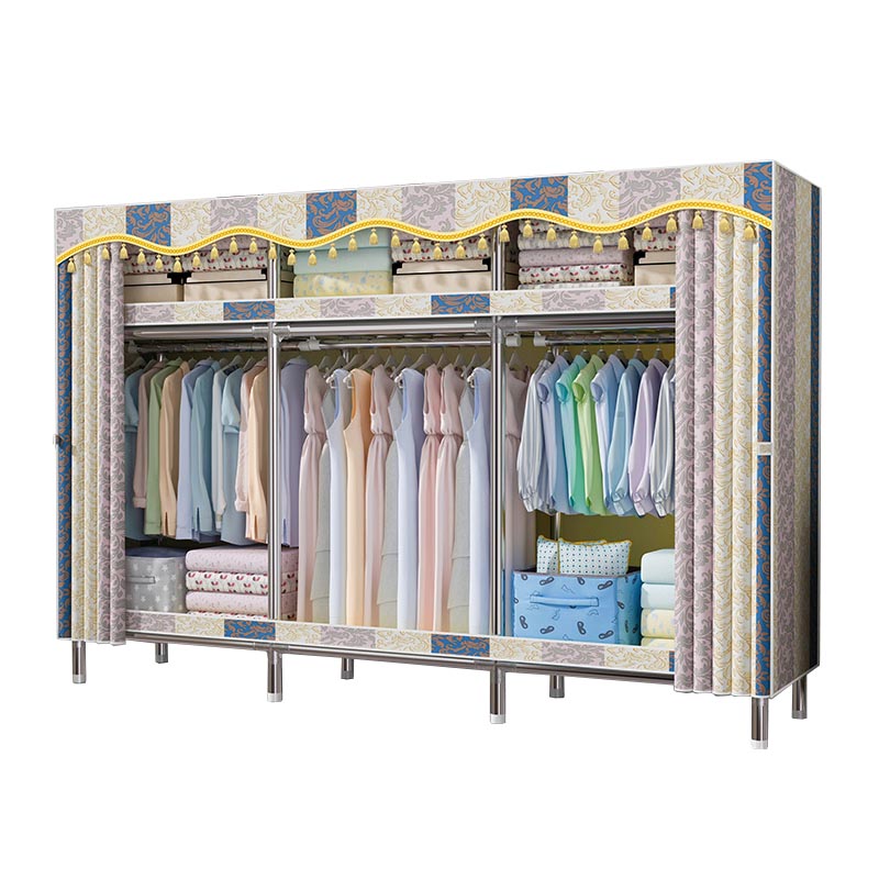 Contemporary Wardrobe Armoire Steel Wardrobe Closet with Legs