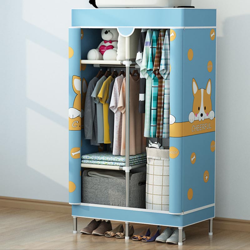 Matte Finish Wardrobe for Home Contemporary Storage Cabinet with Metal Legs