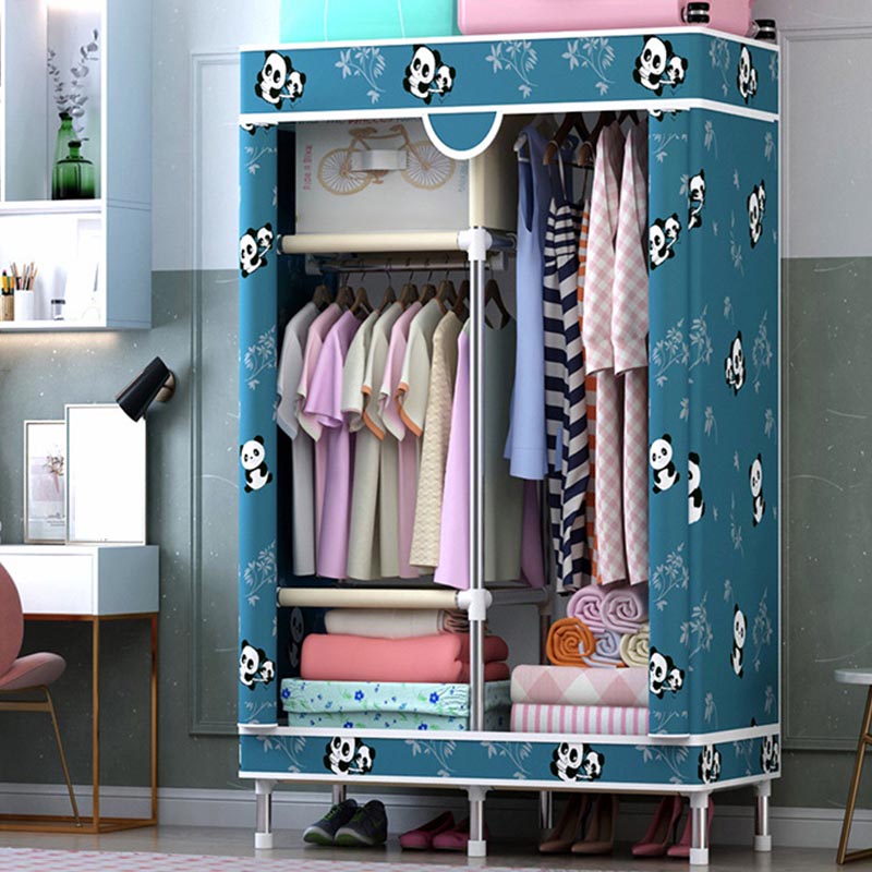 Matte Finish Wardrobe for Home Contemporary Storage Cabinet with Metal Legs