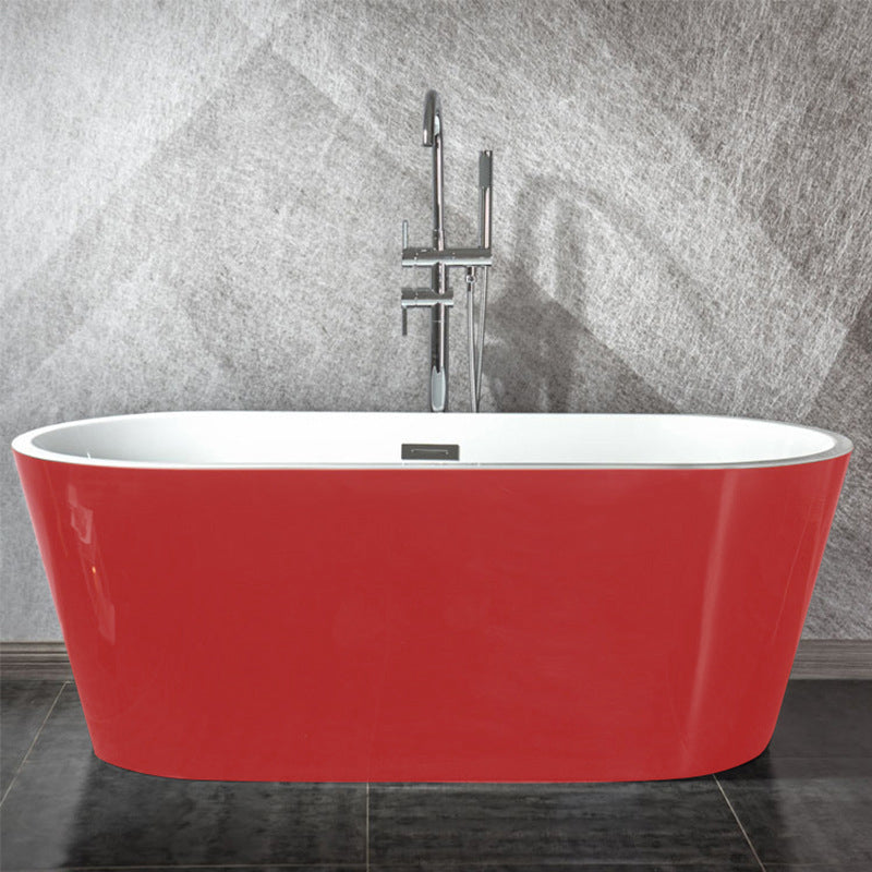 Modern Matte Acrylic Bath Tub Oval Freestanding Tub for Home
