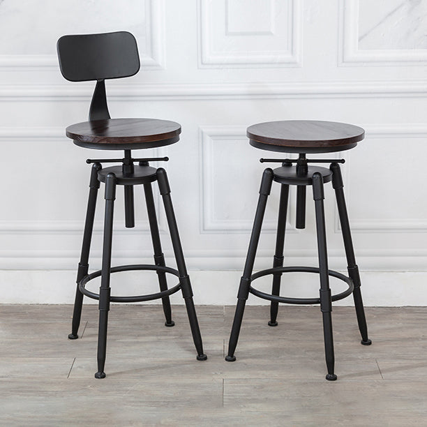 Modern Armless Rotatable Counter Stool Iron Cafe Bar Stool with Seat and Pedal