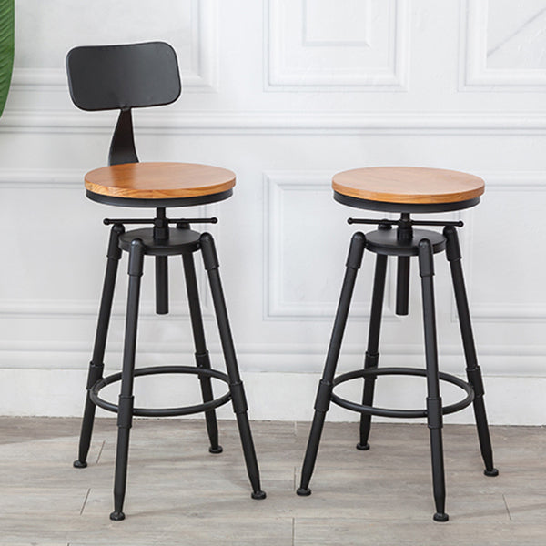 Modern Armless Rotatable Counter Stool Iron Cafe Bar Stool with Seat and Pedal