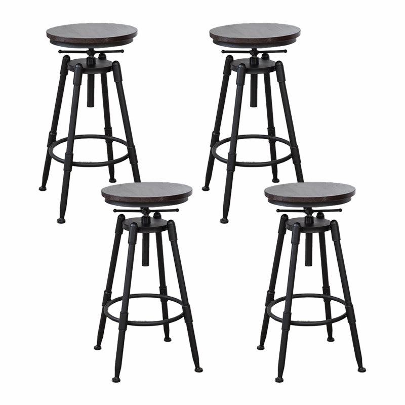 Modern Armless Rotatable Counter Stool Iron Cafe Bar Stool with Seat and Pedal