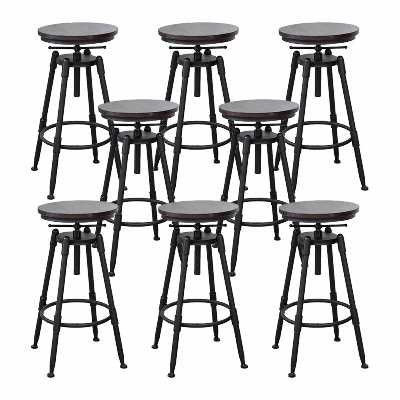 Modern Armless Rotatable Counter Stool Iron Cafe Bar Stool with Seat and Pedal