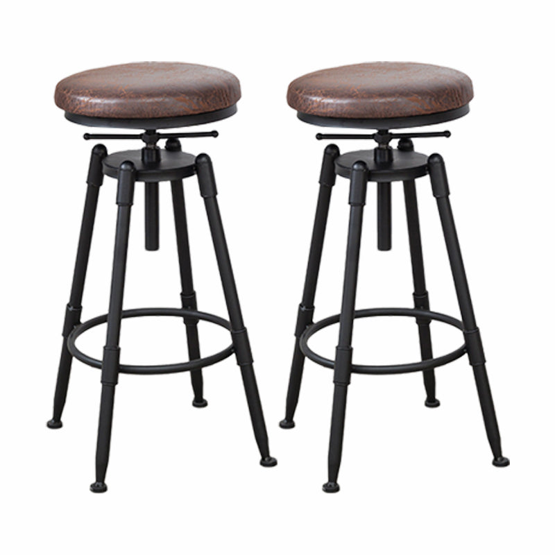 Modern Armless Rotatable Counter Stool Iron Cafe Bar Stool with Seat and Pedal