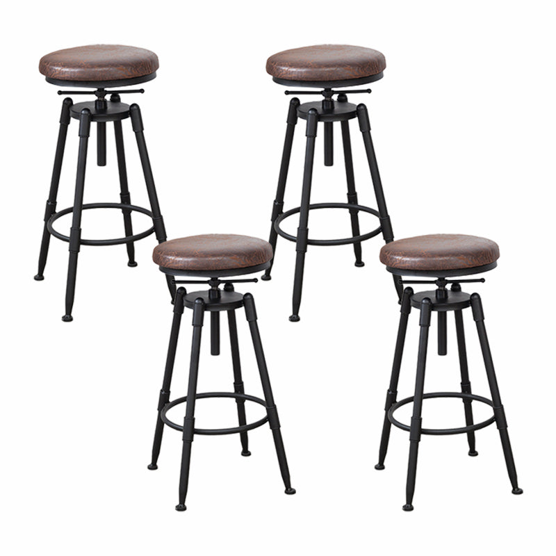 Modern Armless Rotatable Counter Stool Iron Cafe Bar Stool with Seat and Pedal
