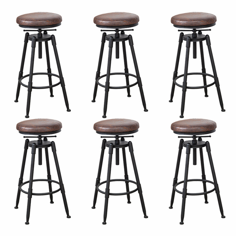 Modern Armless Rotatable Counter Stool Iron Cafe Bar Stool with Seat and Pedal