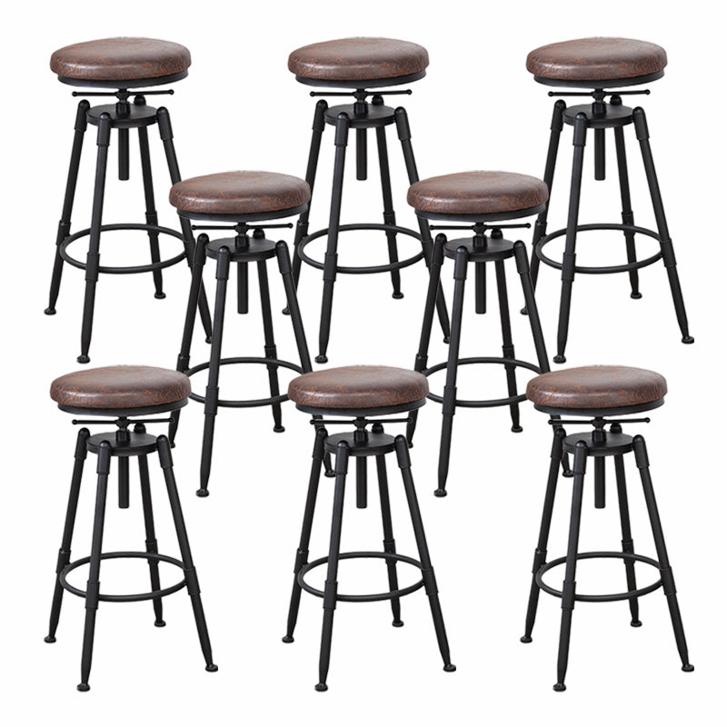 Modern Armless Rotatable Counter Stool Iron Cafe Bar Stool with Seat and Pedal