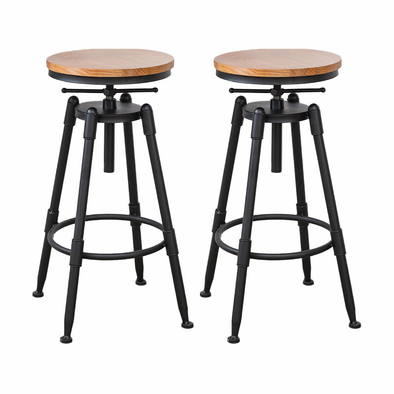 Modern Armless Rotatable Counter Stool Iron Cafe Bar Stool with Seat and Pedal