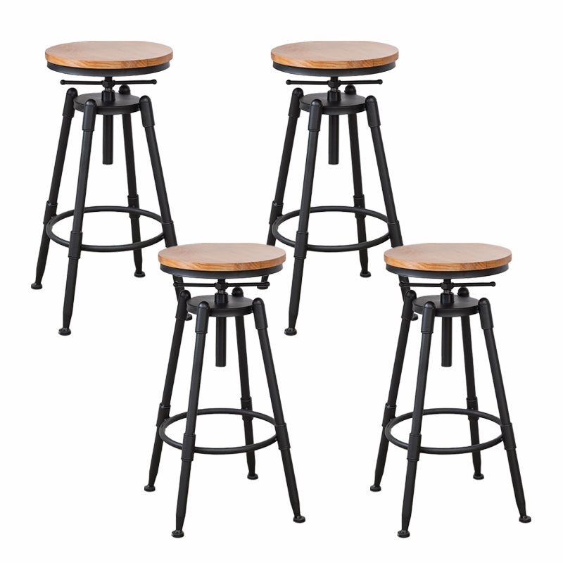 Modern Armless Rotatable Counter Stool Iron Cafe Bar Stool with Seat and Pedal