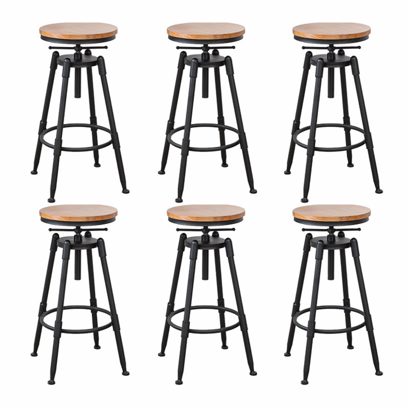 Modern Armless Rotatable Counter Stool Iron Cafe Bar Stool with Seat and Pedal