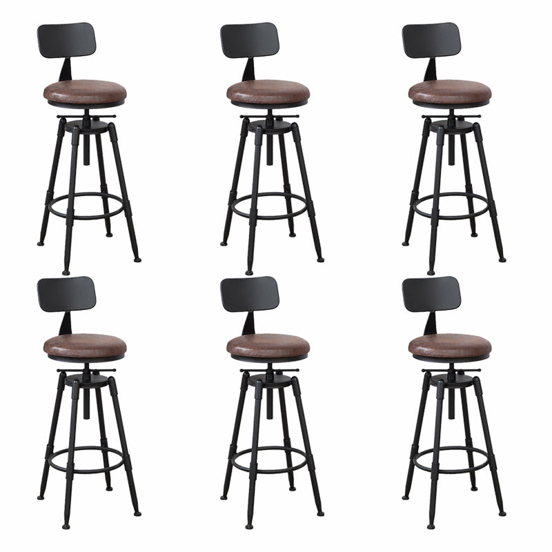 Modern Armless Rotatable Counter Stool Iron Cafe Bar Stool with Seat and Pedal