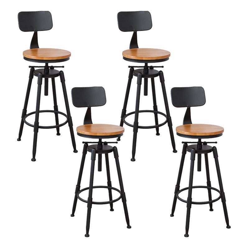 Modern Armless Rotatable Counter Stool Iron Cafe Bar Stool with Seat and Pedal