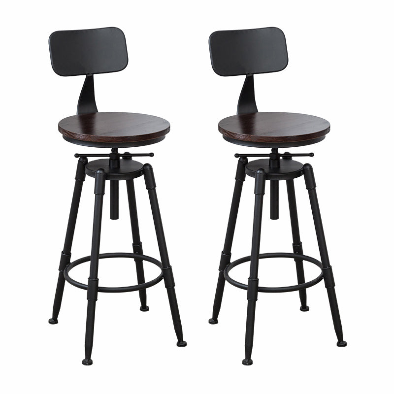 Modern Armless Rotatable Counter Stool Iron Cafe Bar Stool with Seat and Pedal