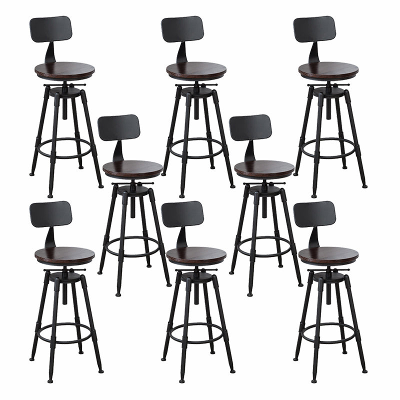 Modern Armless Rotatable Counter Stool Iron Cafe Bar Stool with Seat and Pedal