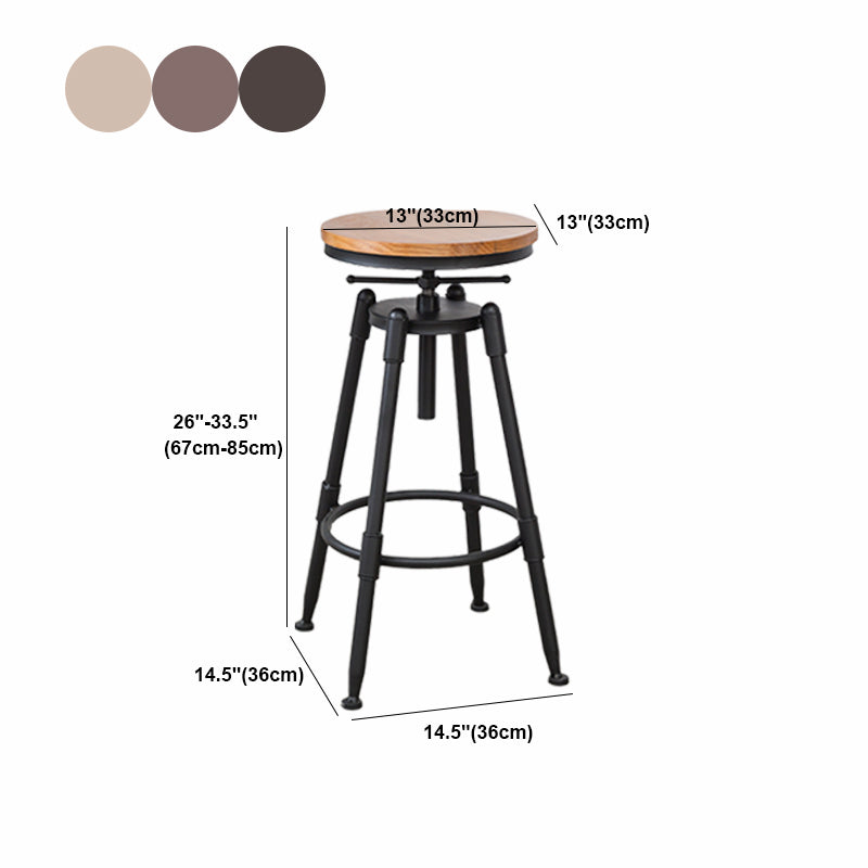 Modern Armless Rotatable Counter Stool Iron Cafe Bar Stool with Seat and Pedal