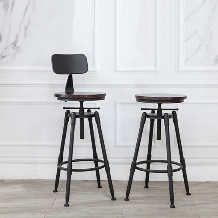 Modern Rotatable Counter Stool Iron Bar Stool with Seat and Pedal