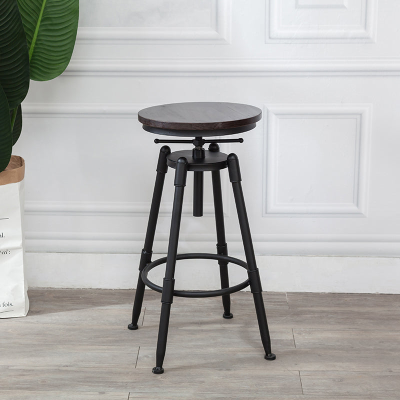 Modern Rotatable Counter Stool Iron Bar Stool with Seat and Pedal