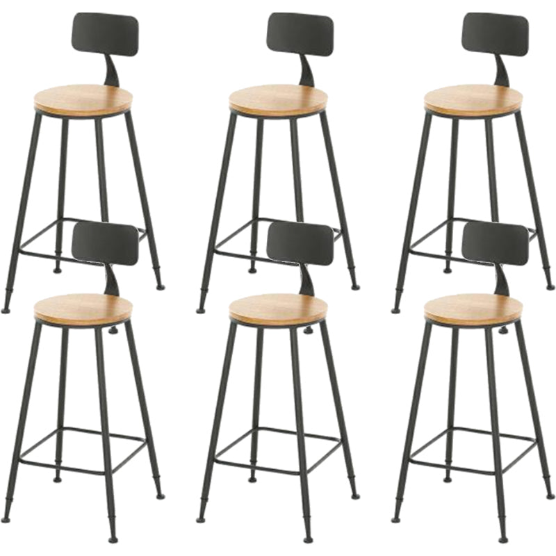 Modern Armless Counter Stool Iron Dining Room Bar Stool with Seat and Pedal