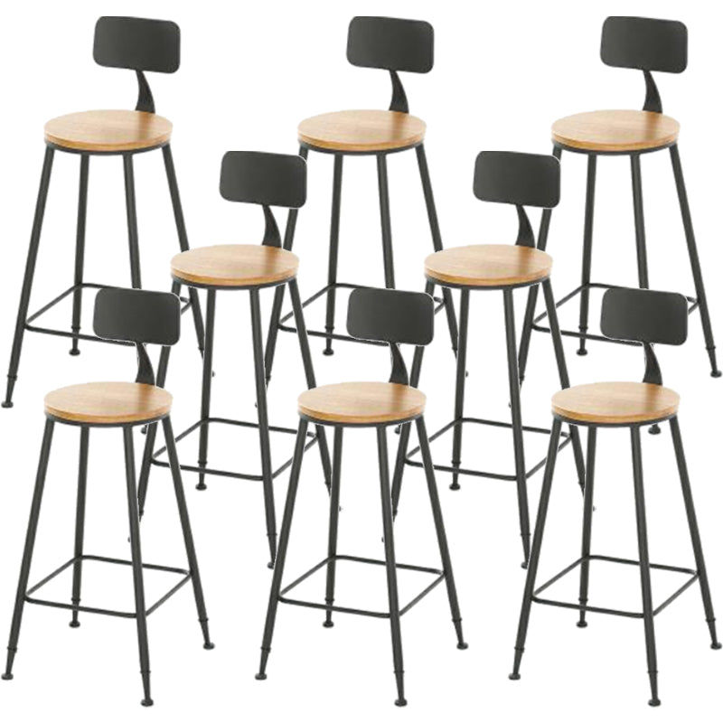 Modern Armless Counter Stool Iron Dining Room Bar Stool with Seat and Pedal