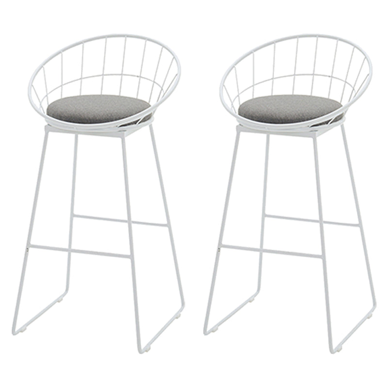 Modern Armless Counter Stool Iron Dining Room Bar Stool with Seat and Pedal