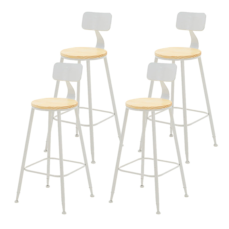 Modern Armless Counter Stool Iron Dining Room Bar Stool with Seat and Pedal