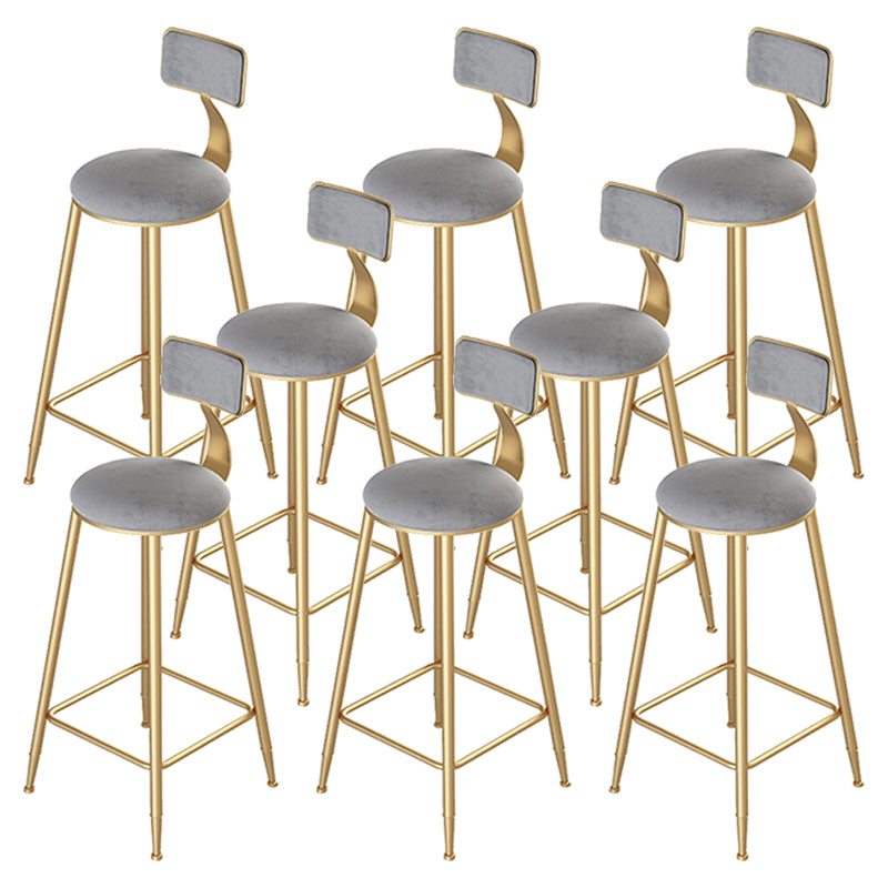 Modern Armless Counter Stool Iron Dining Room Bar Stool with Seat and Pedal