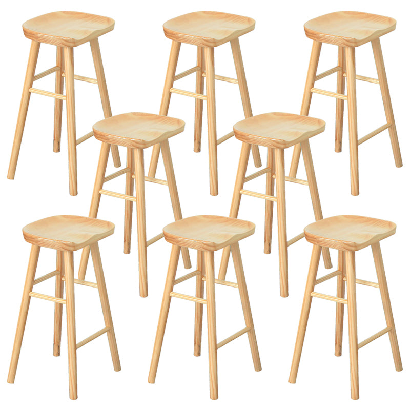 Modern Armless Counter Stool Iron Dining Room Bar Stool with Seat and Pedal