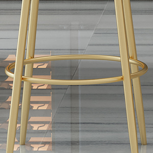 Glam Round Counter Height Stools Grey and Gold Footrest Upholstered Counter Bar Stool