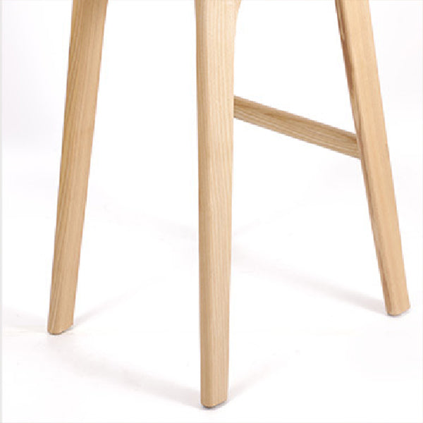 Modern Armless Backrest Counter Stool Wood Bar Stool with Footrest
