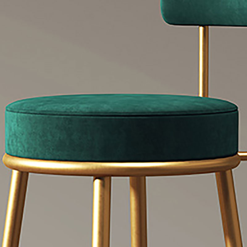 Nordic Backrest Armless Counter Stool Iron Cafe Bar Stool with  Pedal and Cushion