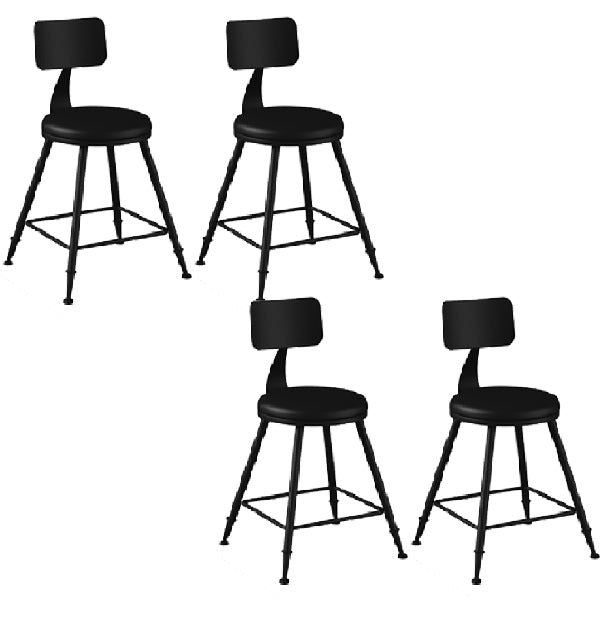 Industrial Armless Backrest Counter Stool Iron Dining Room Bar Stool with Pedal