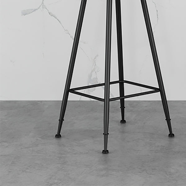 Industrial Armless Backrest Counter Stool Iron Dining Room Bar Stool with Pedal