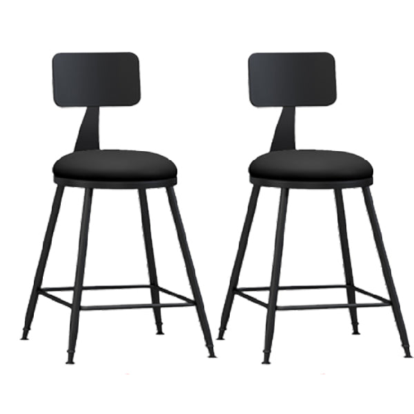 Industrial Armless Backrest Counter Stool Iron Dining Room Bar Stool with Pedal