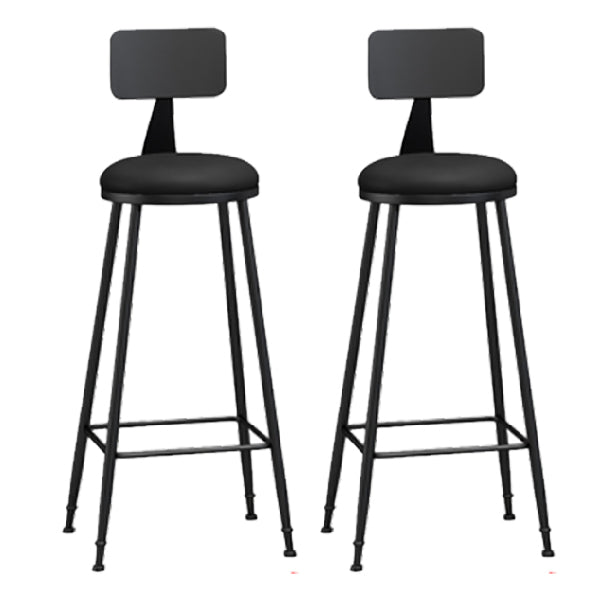 Industrial Armless Backrest Counter Stool Iron Dining Room Bar Stool with Pedal