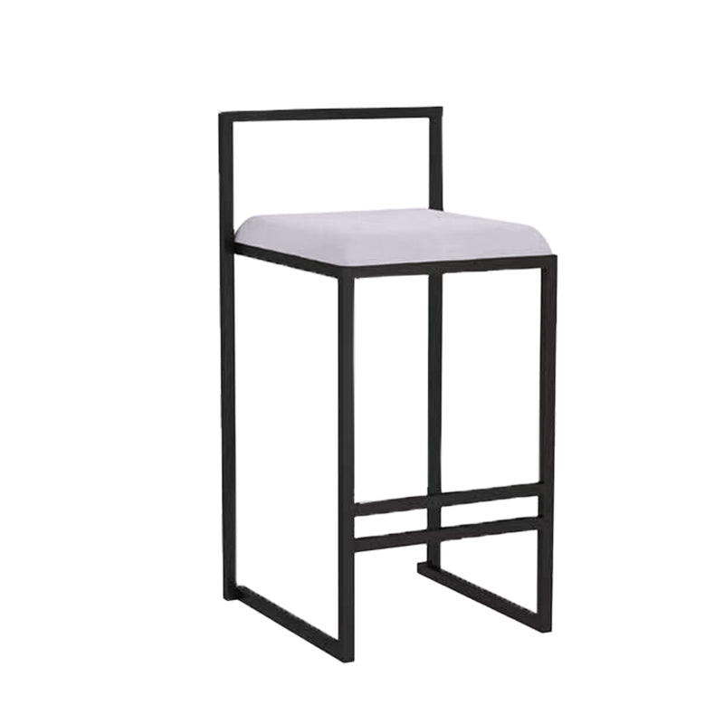 Indoor Counter Stool Nordic Metal Low Back Bar Stool with Upholstered