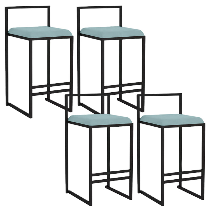 Indoor Counter Stool Nordic Metal Low Back Bar Stool with Upholstered