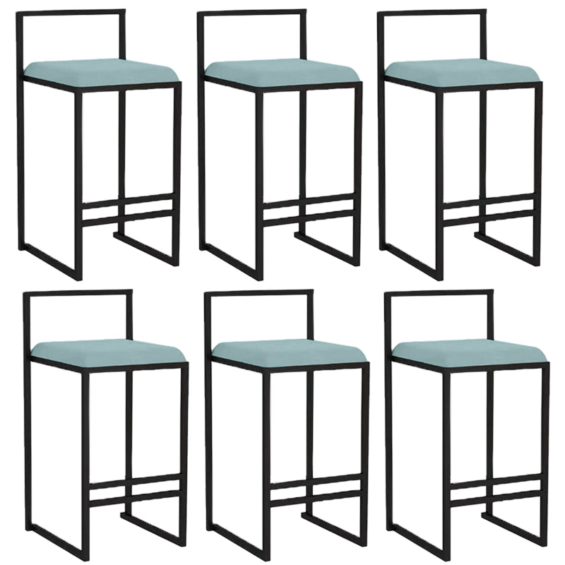 Indoor Counter Stool Nordic Metal Low Back Bar Stool with Upholstered