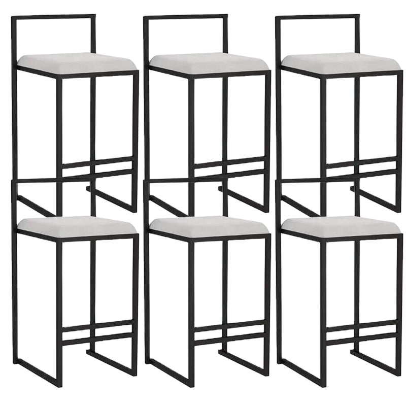 Indoor Counter Stool Nordic Metal Low Back Bar Stool with Upholstered