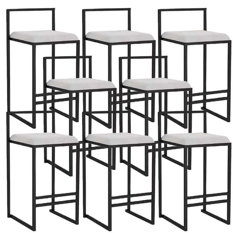 Indoor Counter Stool Nordic Metal Low Back Bar Stool with Upholstered