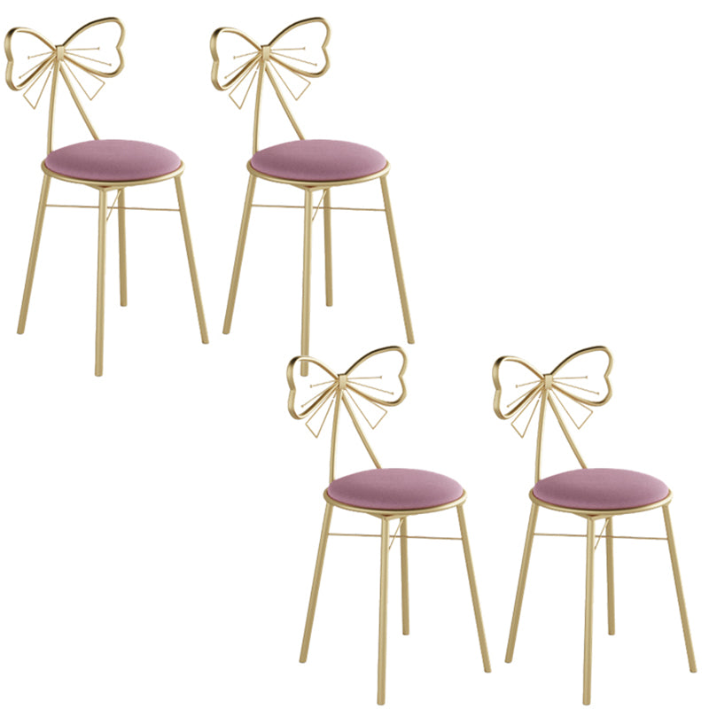 Glam Armless Backrest Counter Stool Iron Cashier Bar Stool with Cushion and Pedal