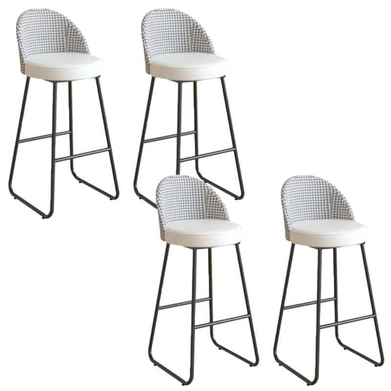 Industrial Leather Counter-height Stool Footrest Shop Dining Stool with Metal Base