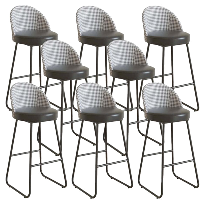 Industrial Leather Counter-height Stool Footrest Shop Dining Stool with Metal Base