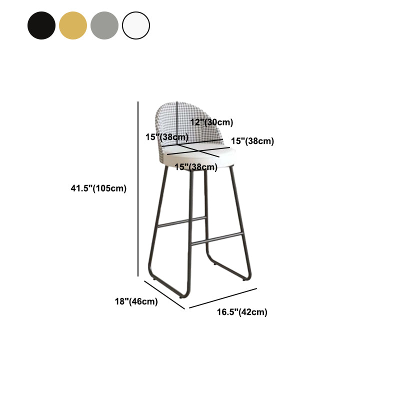 Industrial Leather Counter-height Stool Footrest Shop Dining Stool with Metal Base