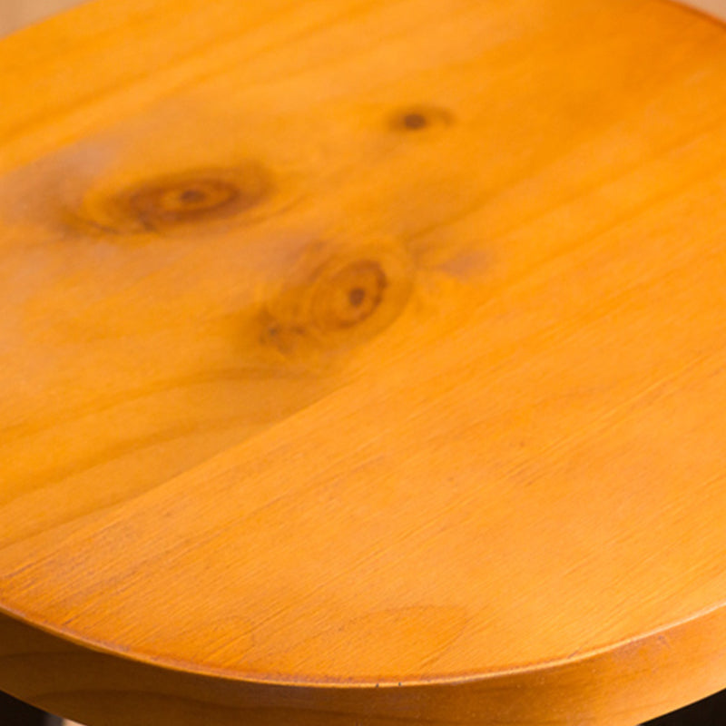 Modern Armless Counter Stool Iron Bar Stool with Wooden Seat and Pedal