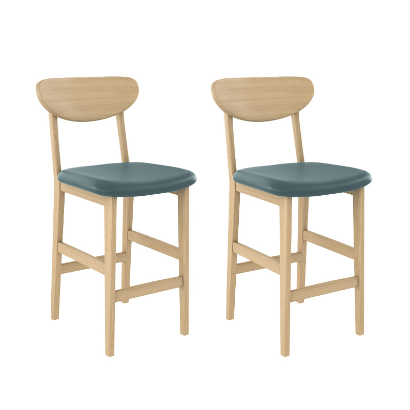 Contemporary Low Back Bar stool PU Leather Counter Bar Stool with 4 Legs