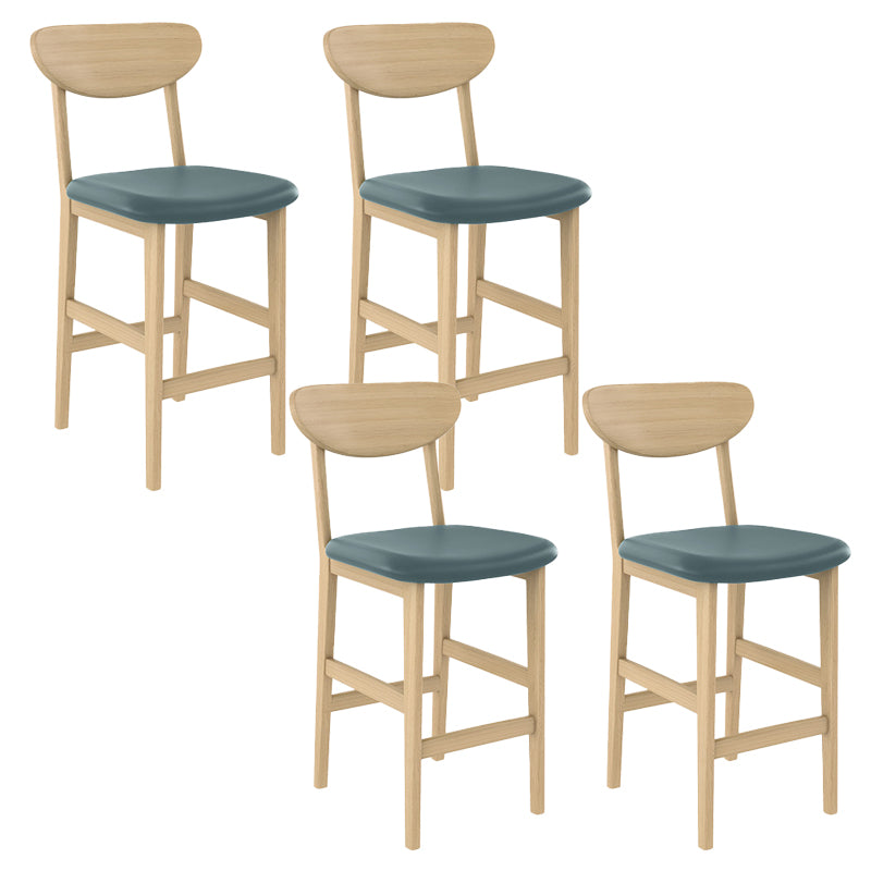Contemporary Low Back Bar stool PU Leather Counter Bar Stool with 4 Legs
