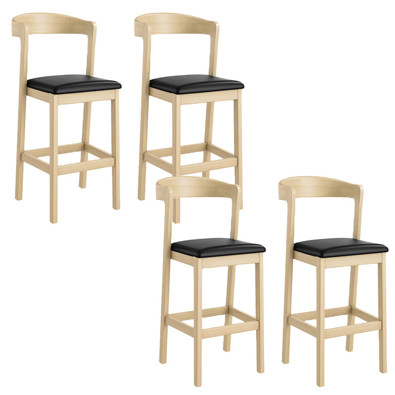 Contemporary Low Back Bar stool PU Leather Counter Bar Stool with 4 Legs