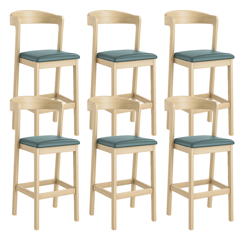Contemporary Low Back Bar stool PU Leather Counter Bar Stool with 4 Legs